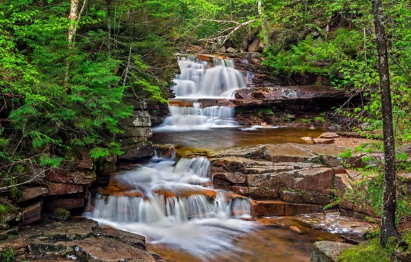 Waterfall, Rock, Stage