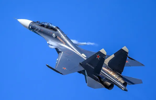 The sky, Su-30SM, combat aircraft