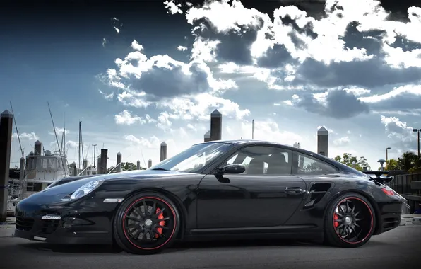 Picture machine, auto, the sky, clouds, Porsche