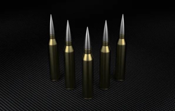 Picture rendering, weapons, steel, bullet, cartridge, render, army, the dark background
