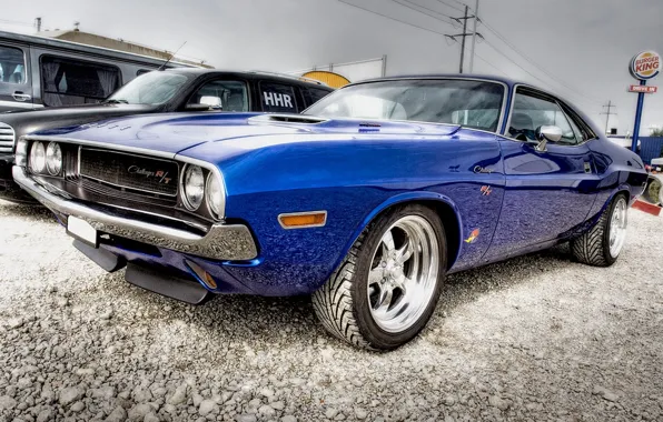 Picture machine, stones, Dodge Challenger