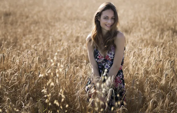 Picture field, face, smile, dress, cutie, Erika