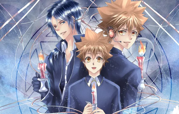 Patterns, guys, trio, Katekyo Hitman Reborn, Teacher mafia Reborn