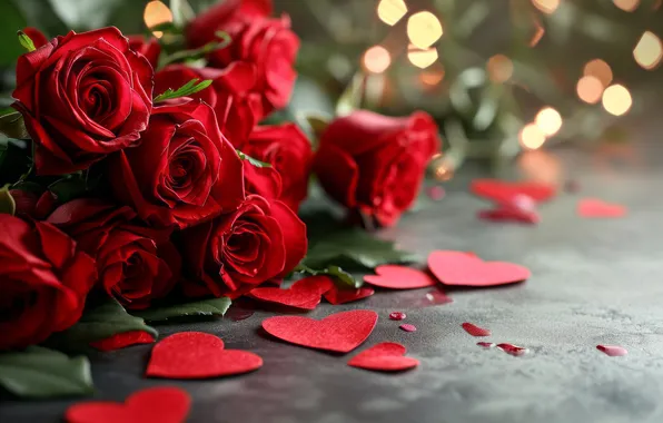 Love, flowers, gift, romance, heart, roses, bouquet, love