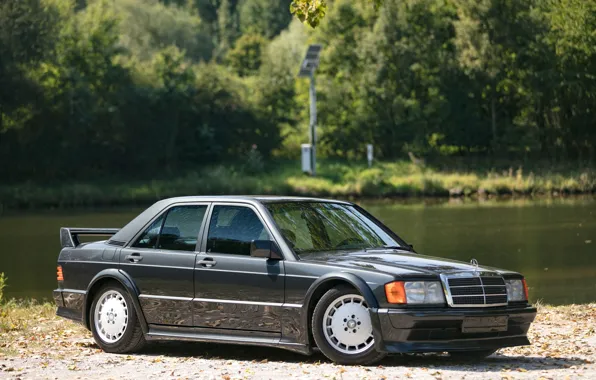 Mercedes-Benz, Mercedes, Evolution, Front, Black, Water, Side, Road