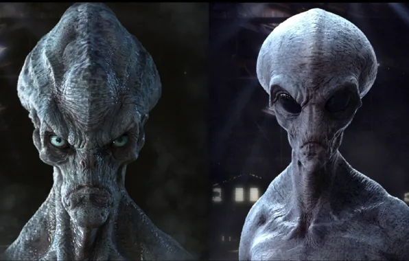 Space, two, aliens, Aliens, truth, portrait, Top secret, other