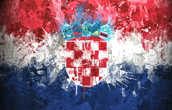 Picture paint, flag, coat of arms, Croatia, The Republic Of Croatia, The Republic Of Croatia