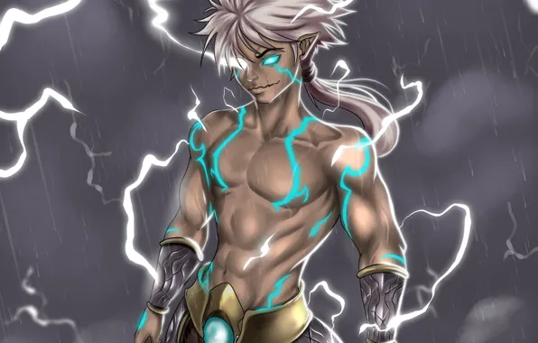 Lightning, art, power, Raijin, thundergod, Japan thundergod