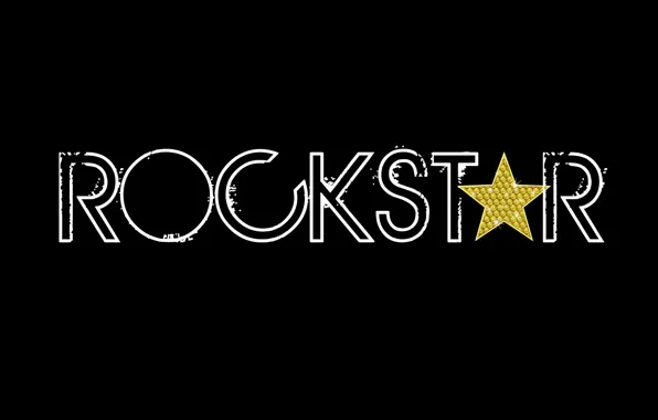 Letters, gold, the inscription, star, black, rock, Rockstar, Zvezdara