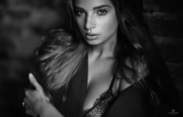 Picture look, girl, photo, black and white, beautiful, Alexander Aksenteva
