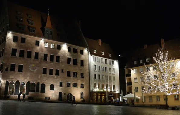 Picture night, lights, home, Germany, Bayern, area, Nuremberg