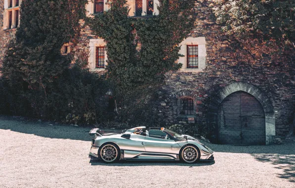 Castle, Windows, door, supercar, fortress, Pagani, side view, Zonda