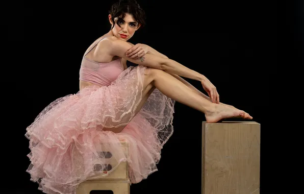 Feet, skirt, sitting, ballet, Azura Grace