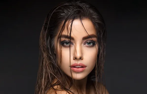 Picture girl, green eyes, long hair, smile, beautiful, pretty, lips, face