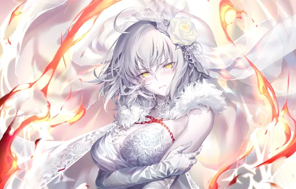 Look, girl, fire, magic, rose, the bride, Fate / Grand Order, The destiny of a …