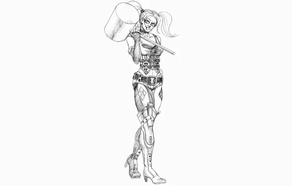 Girl, Art, Harley Quinn, DC Comics, Harley Quinn