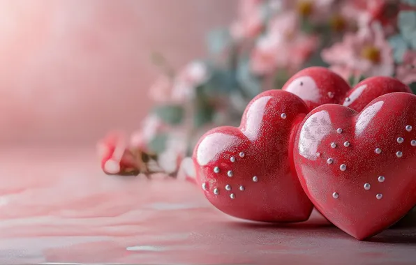 Love, holiday, heart, heart, hearts, heart, Valentine's Day, AI art