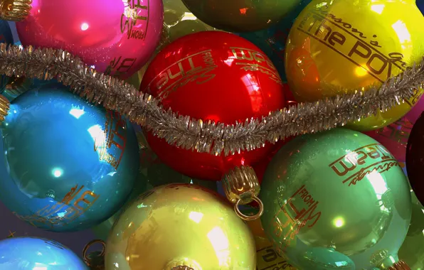 Balls, Shine, new year, Christmas, garland