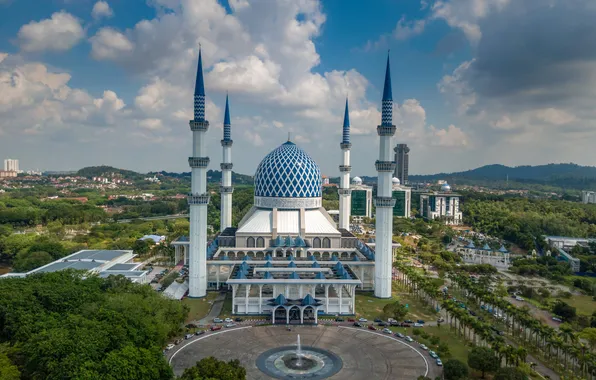 Landscape, mosque, malaysia, landmark, muslim, the mosque, islamic, minaret