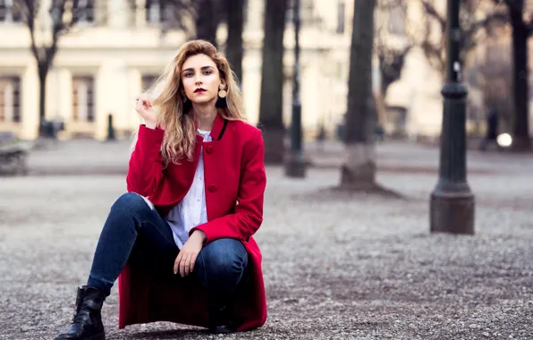 Picture face, Park, background, hair, beauty, coat, Sirena