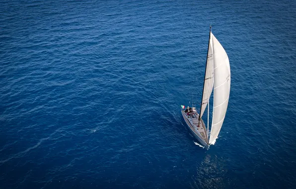 The way, movement, the wind, boat, yacht, sails, swimming, The Mediterranean sea