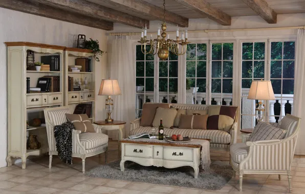 Picture Villa, interior, living room, Provence style