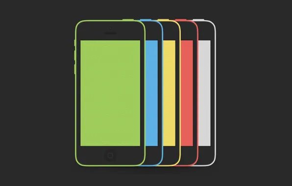 Picture Apple, iPhone, Red, Blue, Green, White, Yellow, Hi-Tech
