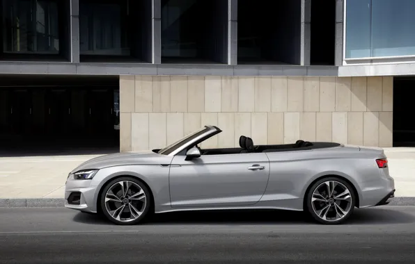 Grey, Audi, convertible, Audi A5, in profile, A5, 2019, A5 Cabriolet