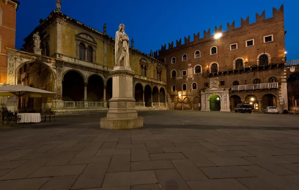 Picture the sky, night, home, area, Italy, monument, Verona