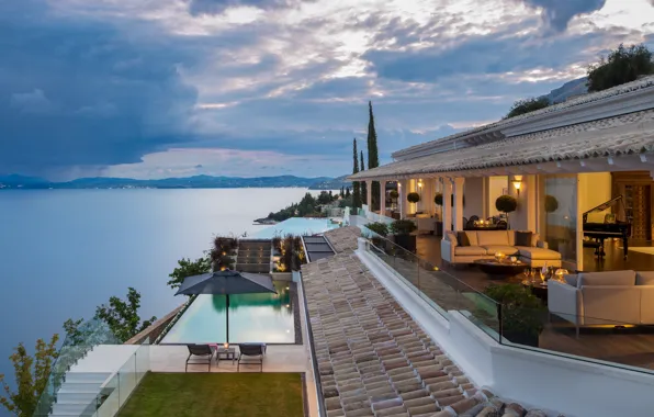 House, Villa, view, house, Greece, villa, greece, corfu
