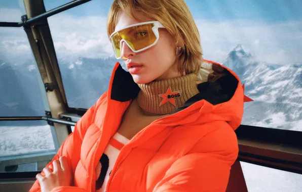 Girl, Glasses, Fashion, Fashion, Hugo Boss, 2023, Exclusive collection of ski clothes, Exclusive ski wear …