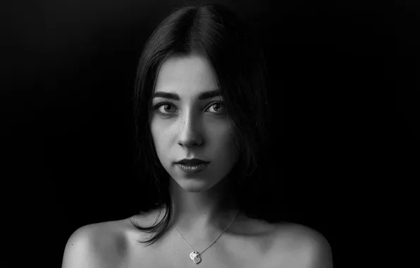 Freckles, the beauty, Stepan Gladkov, b & W photograph
