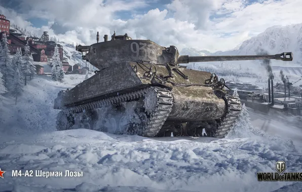Winter, WoT, Sherman, World of Tanks, Sherman, Wargaming, M4-A2