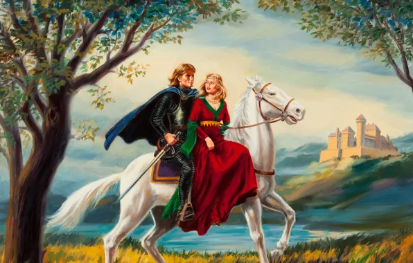 Picture figure, painting, Illustrator, Uldis Klavin, romance illustration