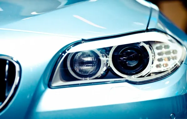 Macro, lights, blue, eyes, look., BMW 5