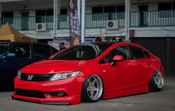 Picture red, Honda, civic