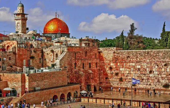 Picture the sky, Jerusalem, Israel, the wailing wall, temple