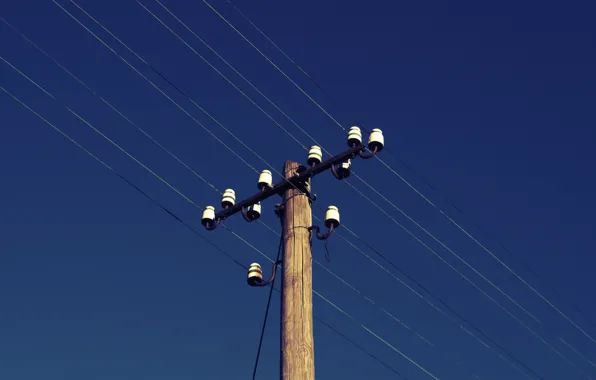 The sky, wire, Telegraph pole
