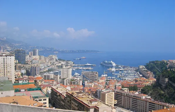 Sea, home, panorama, harbour, Monaco, Monte Carlo
