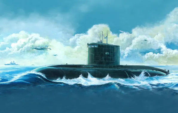 Figure, art, Russian Kilo Class Attack Submarine