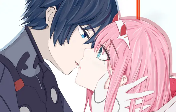 Girl, love, kiss, guy, tears, 002, Darling In The Frankxx, Cute in France
