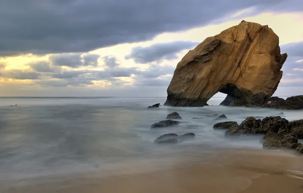 Beach, nature, rock, stones, the ocean, Portugal