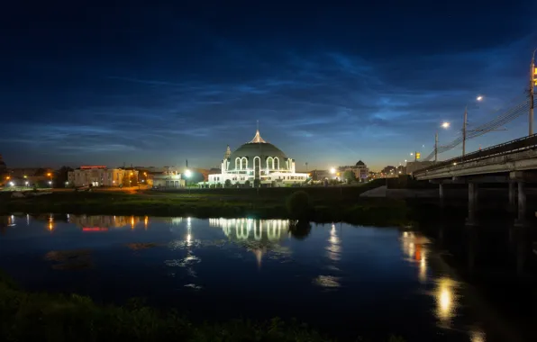 Picture night, bridge, the city, river, lighting, Museum, Tula, Pavel Trefilov