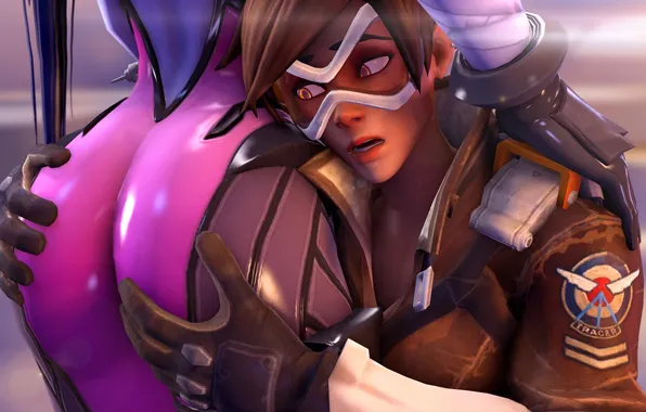 Ass, girl, ass, blizzard, Overwatch, Tracer, Widowmaker, Lena Oxton