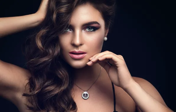 Picture eyes, girl, decoration, face, portrait, makeup, lips, BLACKDAY