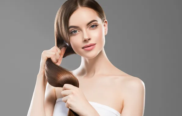 Picture face, pose, hair, makeup, brown hair, shoulders, Ryabusjkina Irina