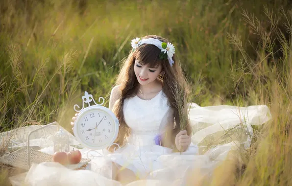 Summer, girl, watch, Asian