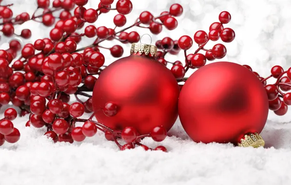 Decoration, cherry, balls, new year, Christmas, christmas, new year, balls