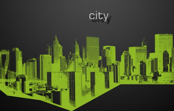 Picture city, the city, green, black