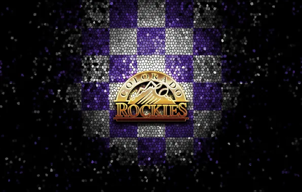Wallpaper, sport, logo, baseball, glitter, checkered, MLB, Colorado Rockies